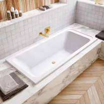 Pipă de umplere pentru cadă Villeroy&Boch, Architectura Square, 21 cm, brushed gold